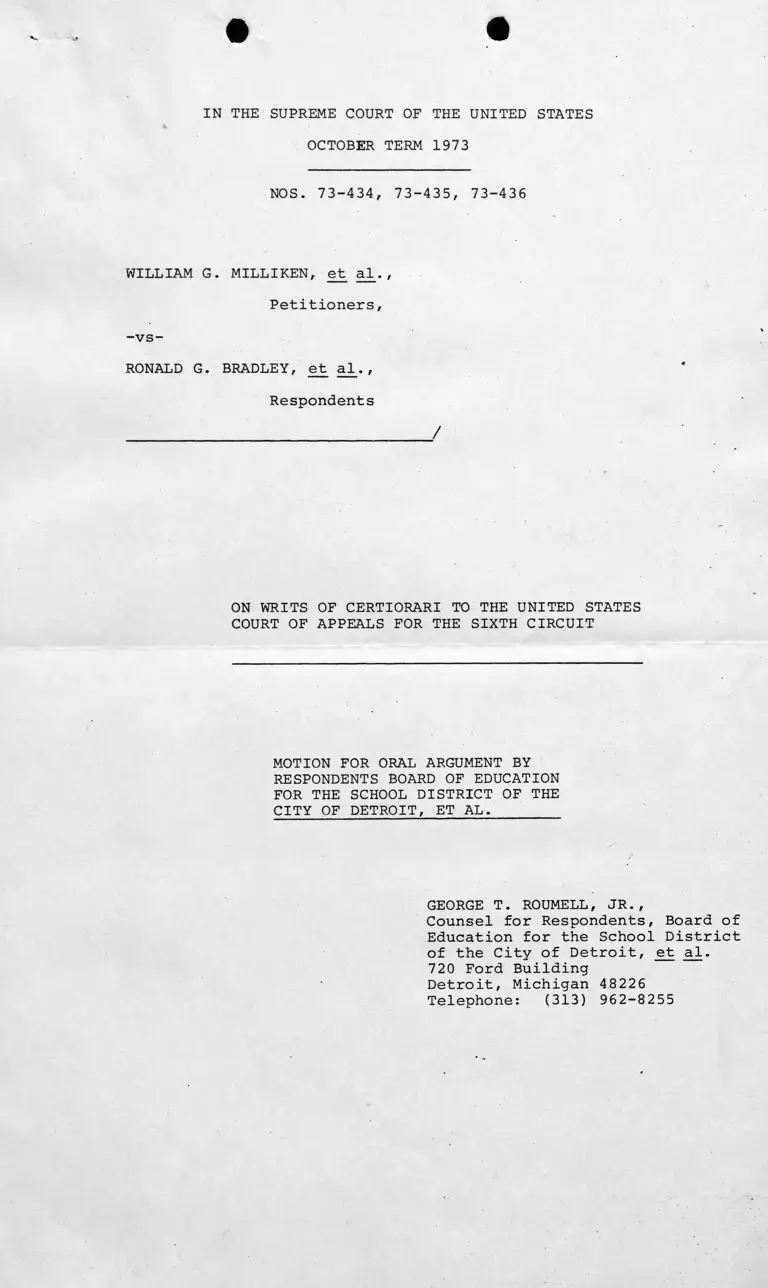 Motion for Oral Argument preview