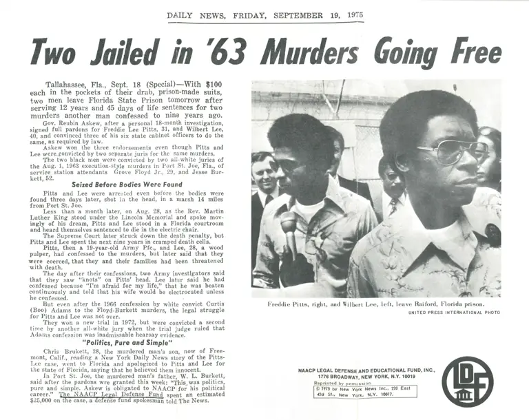 Pitts and Lee Case, 1971, 1975, undated - 8 of 9 preview