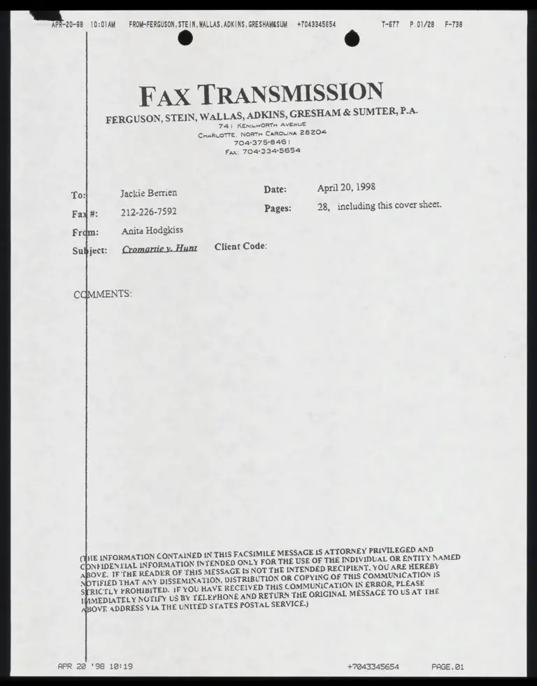 Correspondence from Everett to Clerk preview