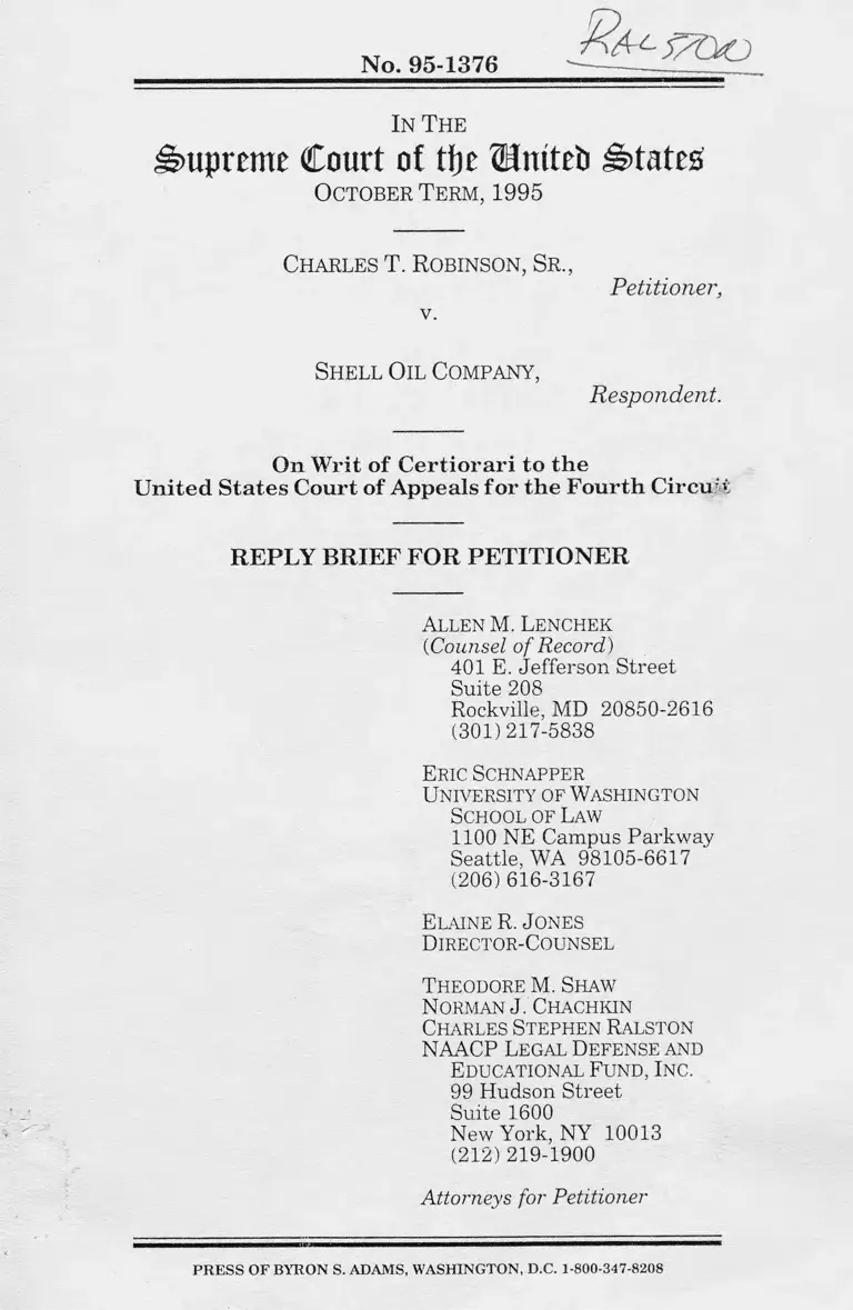 Robinson v Shell Oil Company Reply Brief for Petitioner preview