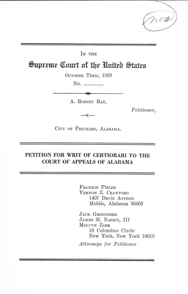 Ray v. City of Prichard, Alabama Petition for Writ of Certiorari preview