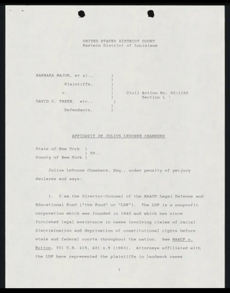 Affidavit of Julius Levonne Chambers preview