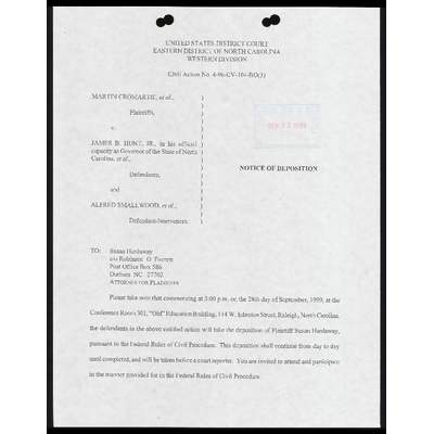 Notice of Deposition (9/28 3PM) preview