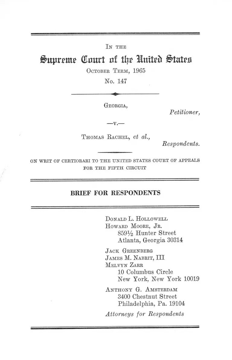 Georgia v. Rachel Brief for Respondents preview