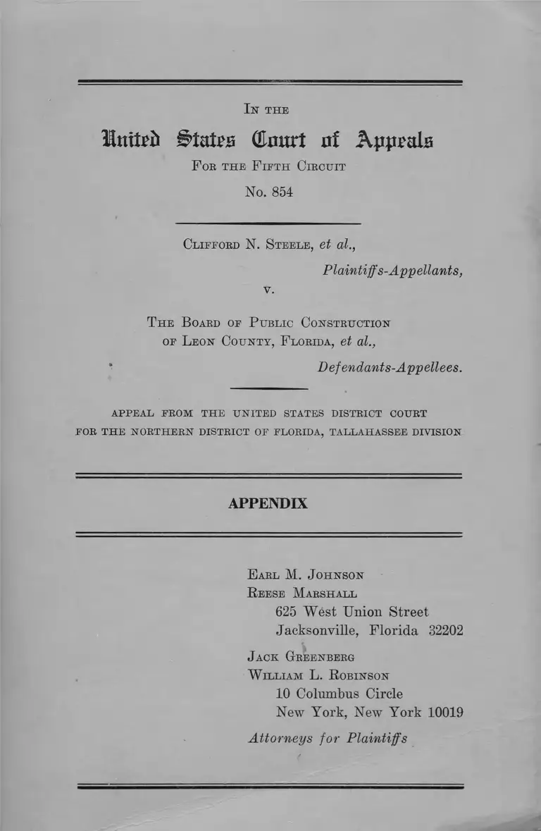 Steele v. Board of Public Instruction of Leon County Florida Appendix preview