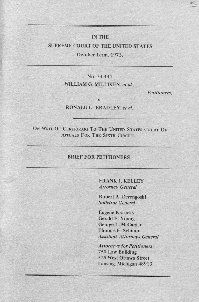 Milliken v. Bradley Brief for Petitioners preview