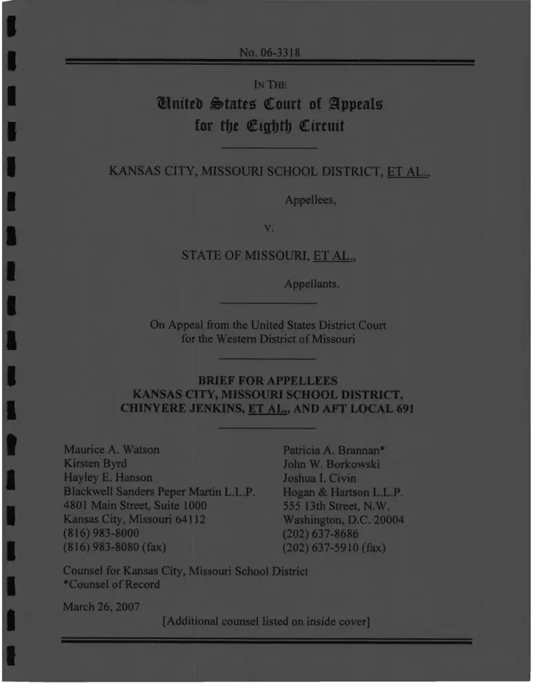 Kansas City, Missouri School District v. State of Missouri Brief for Appellees preview