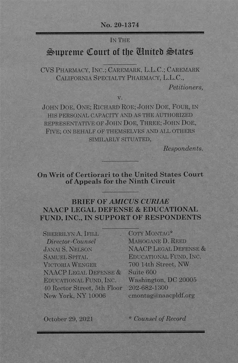 CVS Pharmacy v. Doe Brief of Amicus Curiae preview