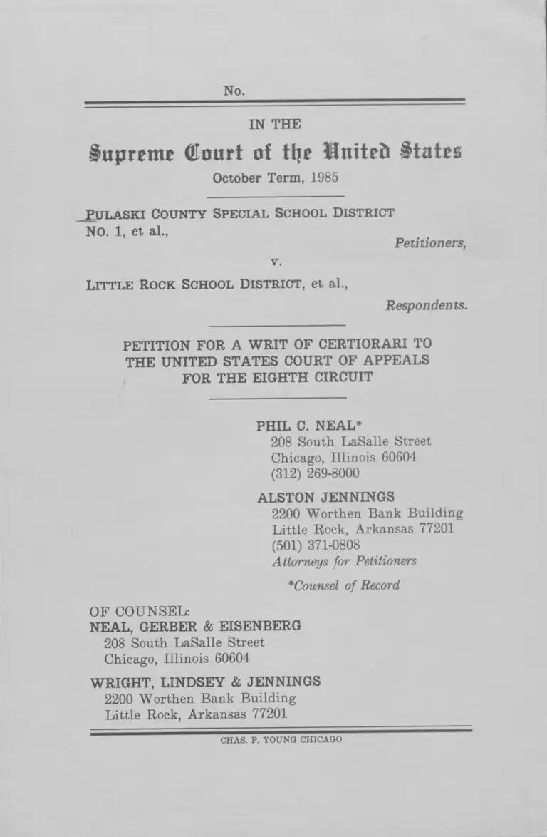 Pulaski County Special School District No. 1 v. Little Rock School District Petition for a Writ of Certiorari preview