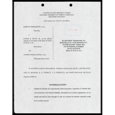 Plaintiffs' Response to Defendants' and Defendant-Intervenors' First Set of Interrogatories to Plaintiffs preview