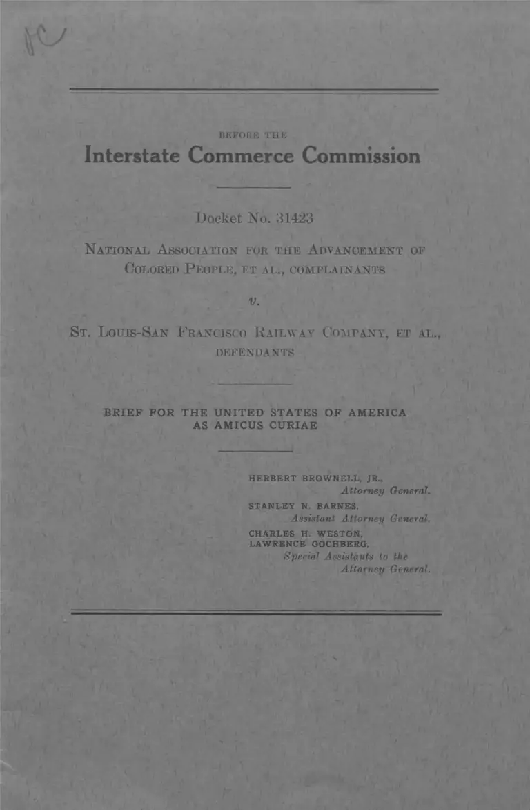 NAACP v. St. Louis-San Francisco RY. Co. Brief Amicus Curiae preview