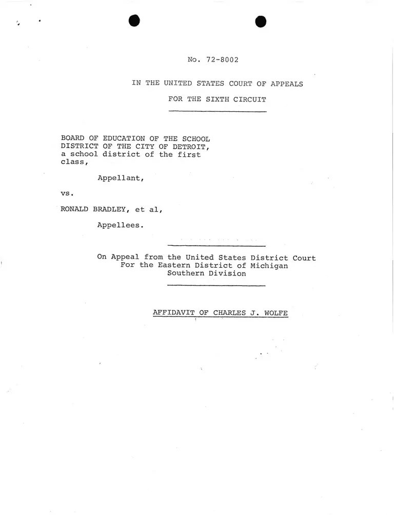 Affidavit of Charles J. Wolfe preview