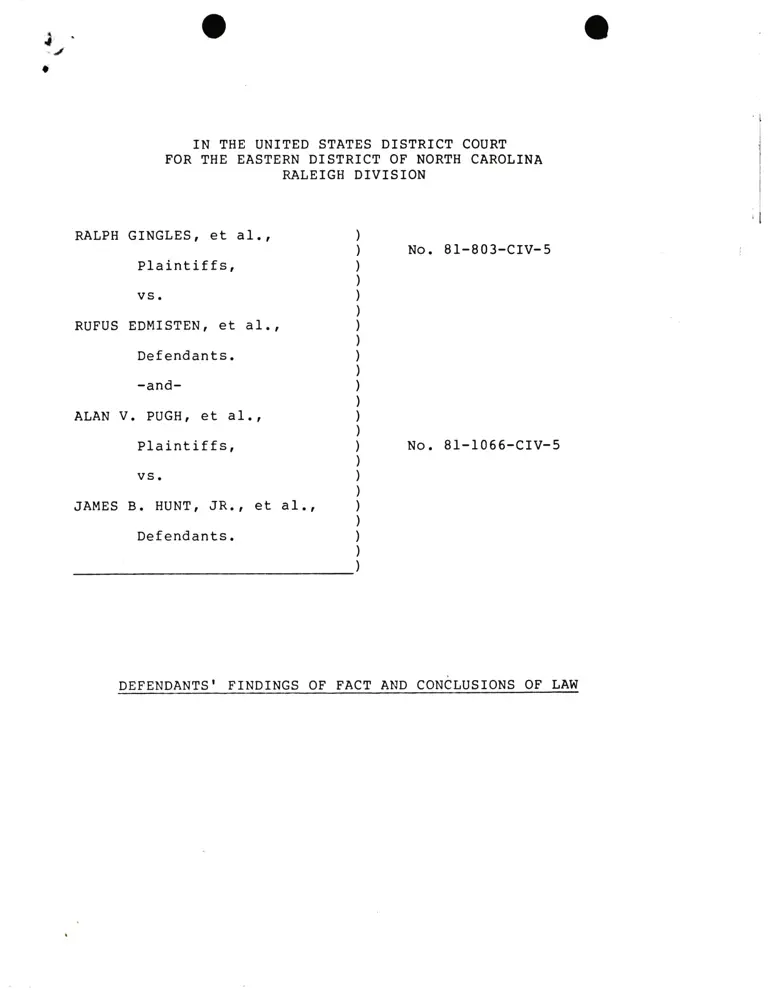 Defendant's Findings of Fact and Conclusions of Law preview