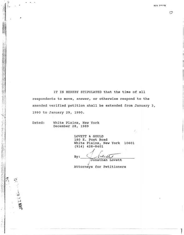 Greenberg v. Veteran Stipulation and Order preview