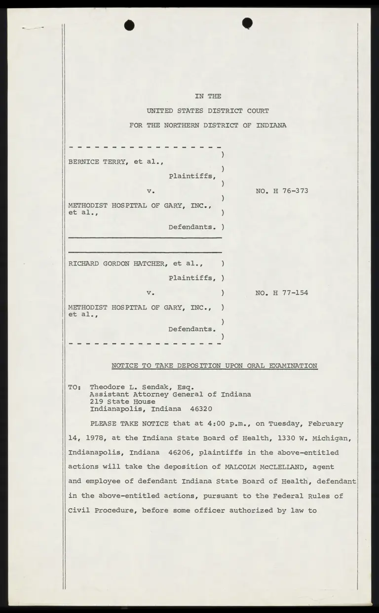 Notice to Take Deposition Upon Oral Examination preview