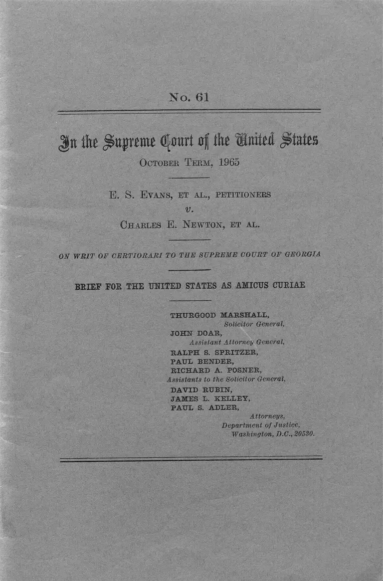 Evans v. Newton Brief Amicus Curiae preview