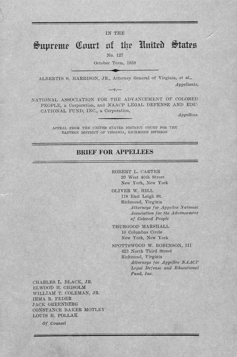 Harrison v. NAACP Brief for Appellees preview