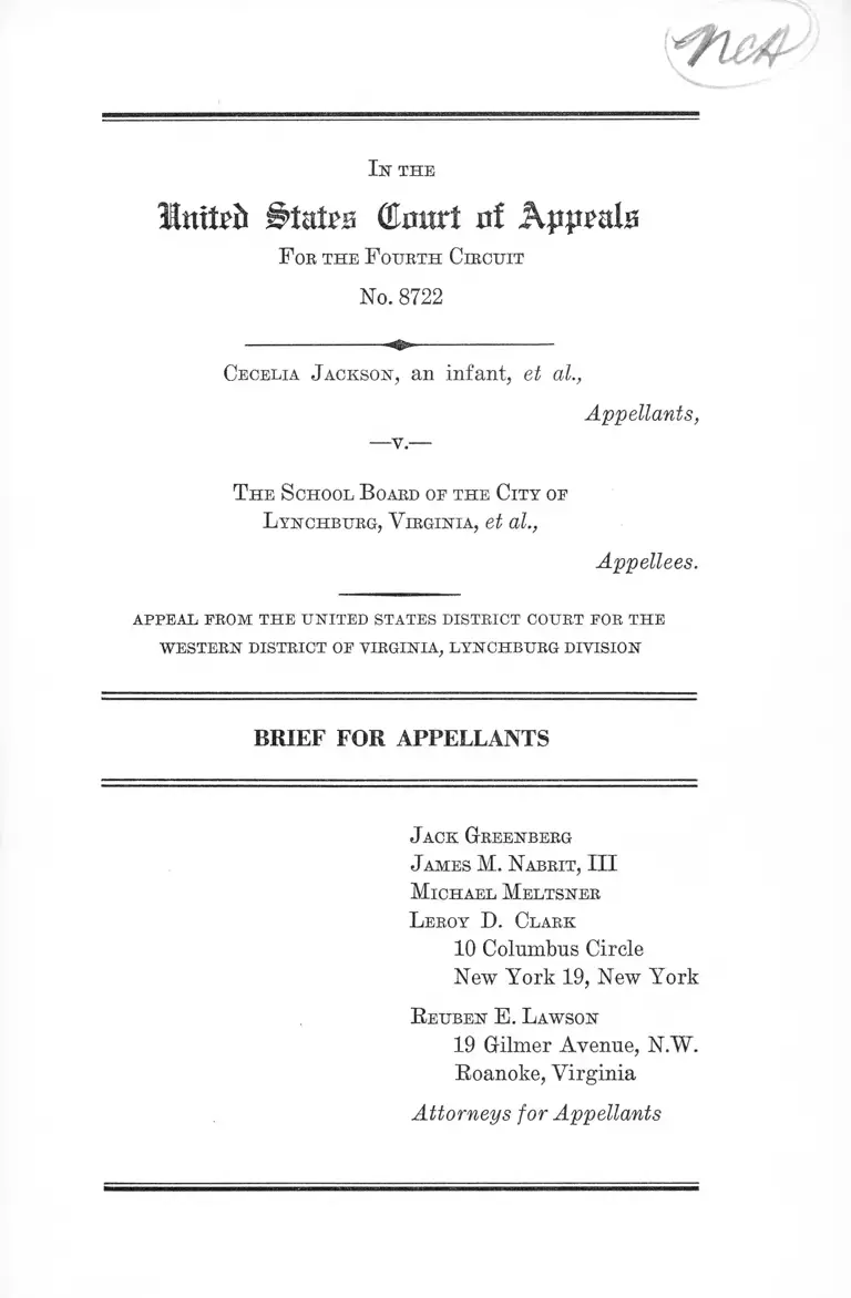Jackson v. City of Lynchburg, VA School Board Brief for Appellants preview