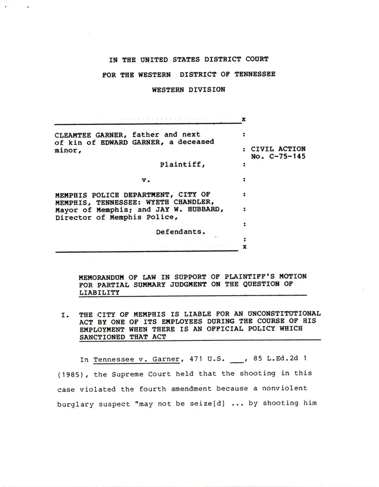 Memorandum of Law preview