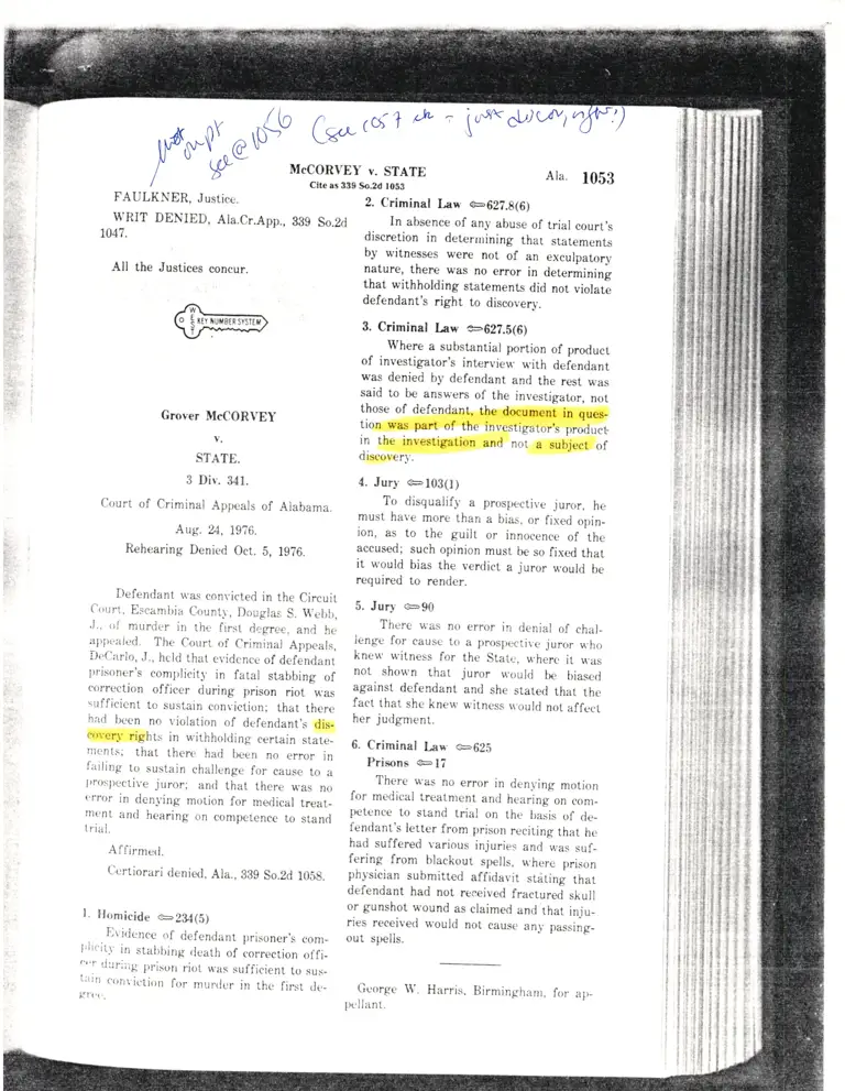McCorvey v. State Court Opinion preview