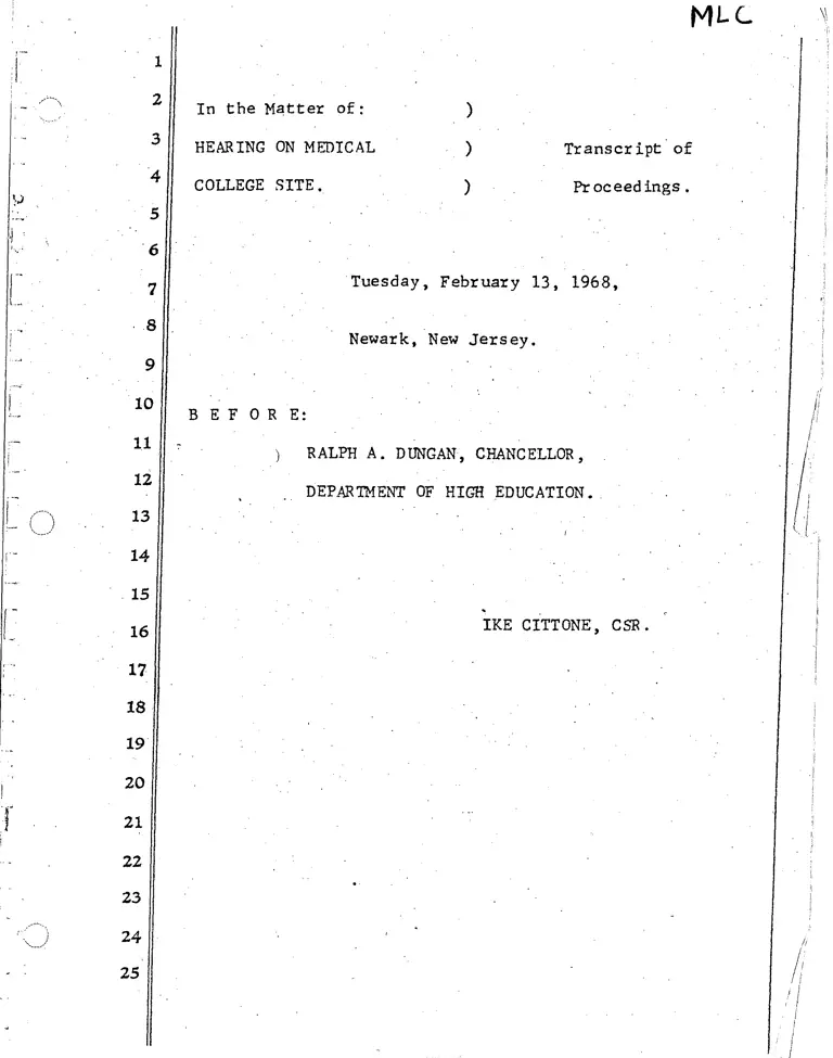Hearing on Medical College Site preview