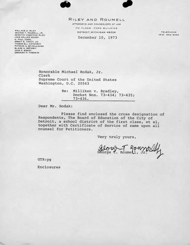 Letter to Rodak from Roumell RE: Cross Designation and Certificate preview