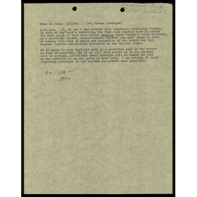 Memo to Files Re: Meeting with Himmelstein and Meltsner preview