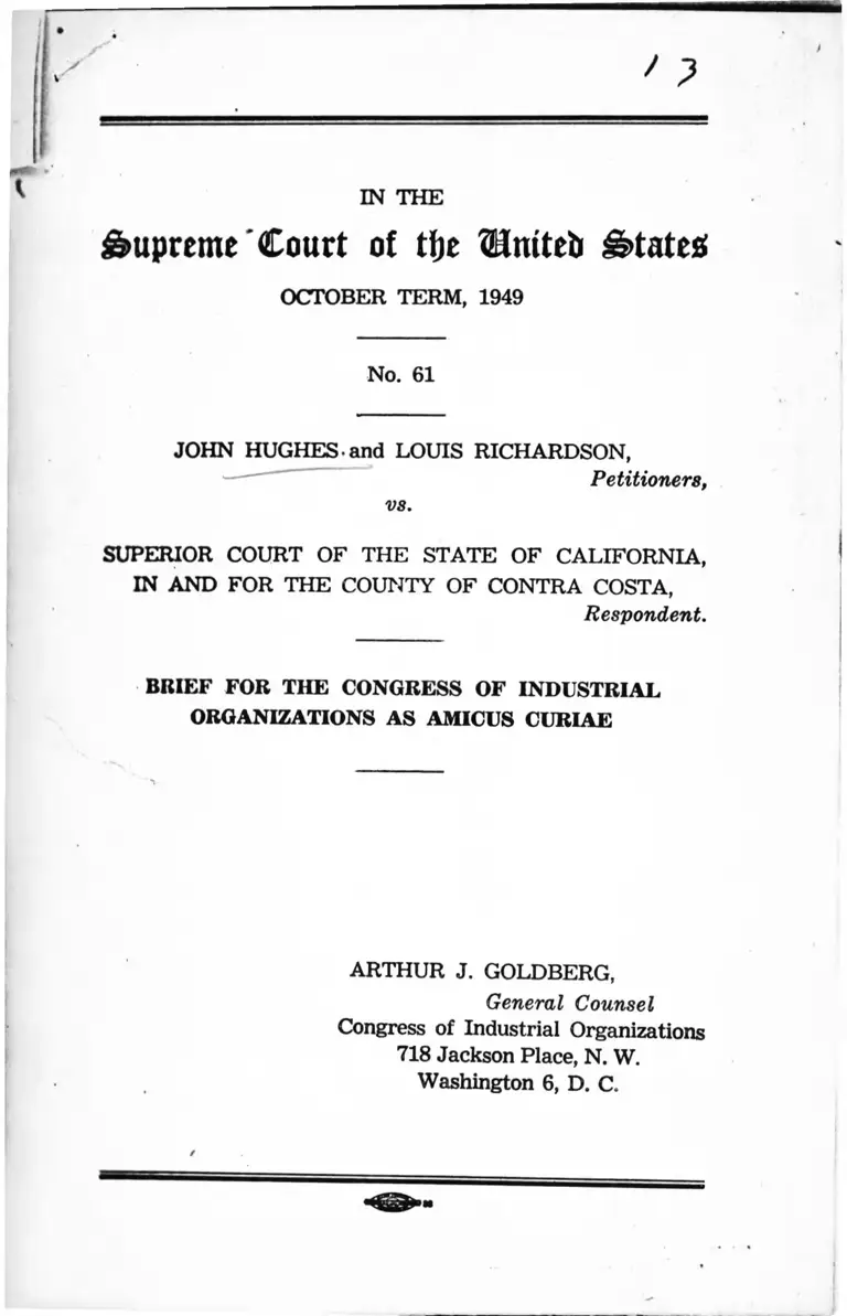 Hughes v. Superior Court of California in Contra Costa County Brief Amicus Curiae preview