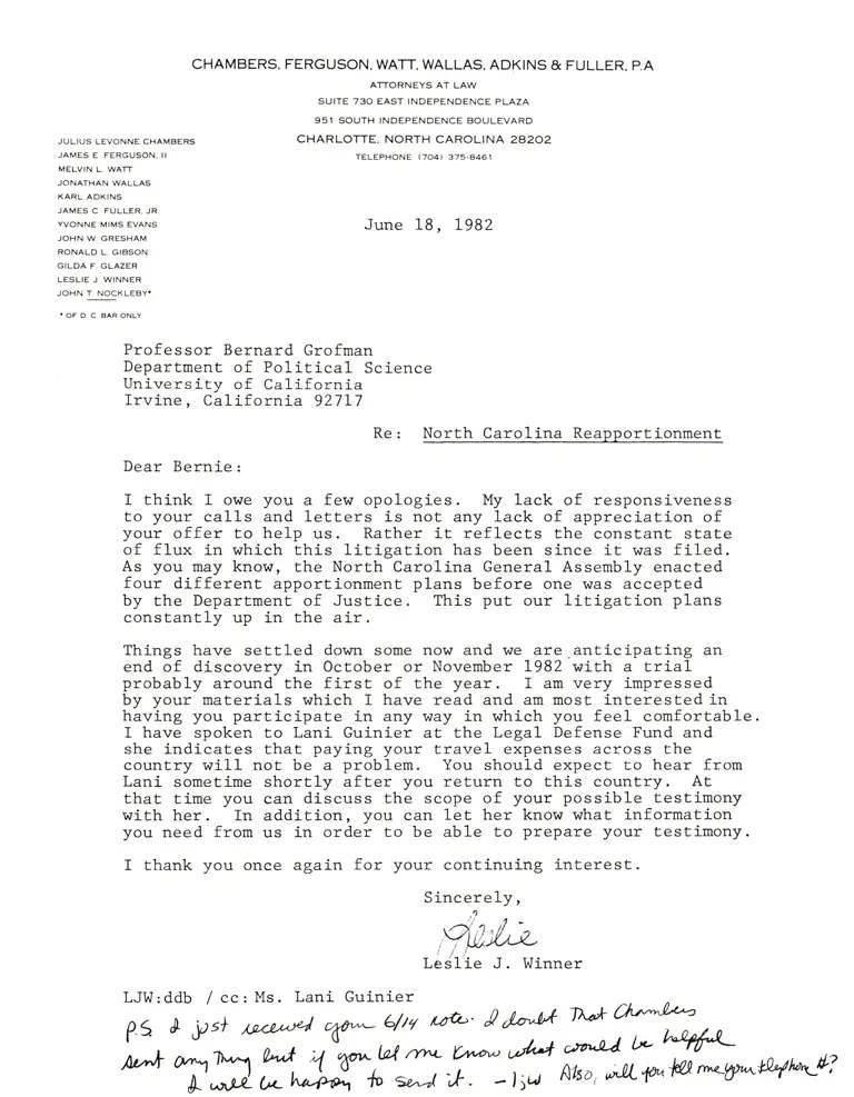 Correspondence from Winner to Grofman preview