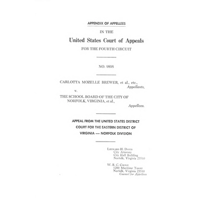 Brewer v. School Board of the City of Norfolk, Virginia Appendix of Appellees preview