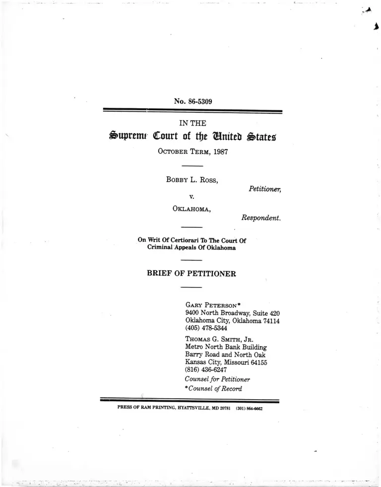 Ross v OK Brief of Petitioner preview