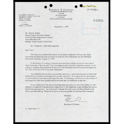 Letter From Everett to Smiley RE: Interrogatories preview