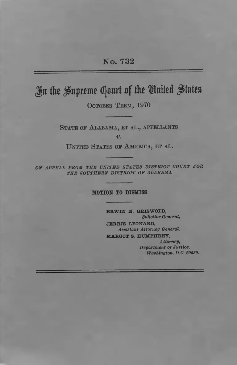 Alabama v. United States Motion to Dismiss preview
