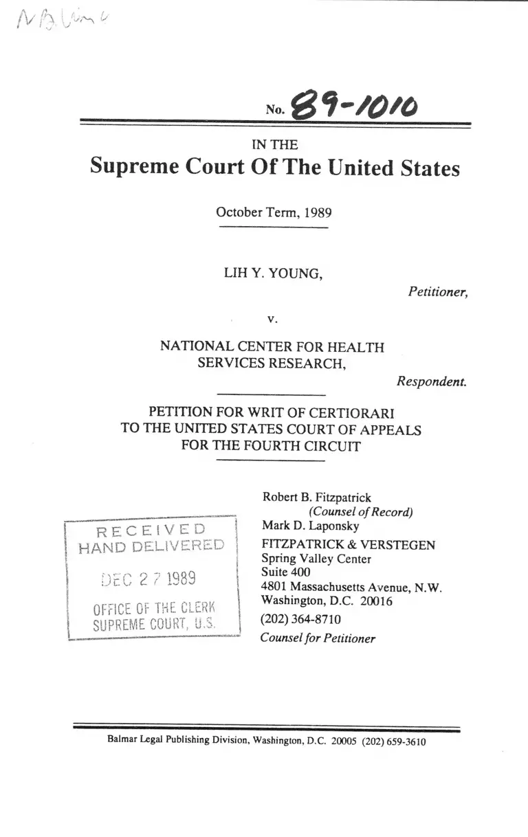 Young v. National Center for Health Services Research Petition for Writ of Certiorari preview