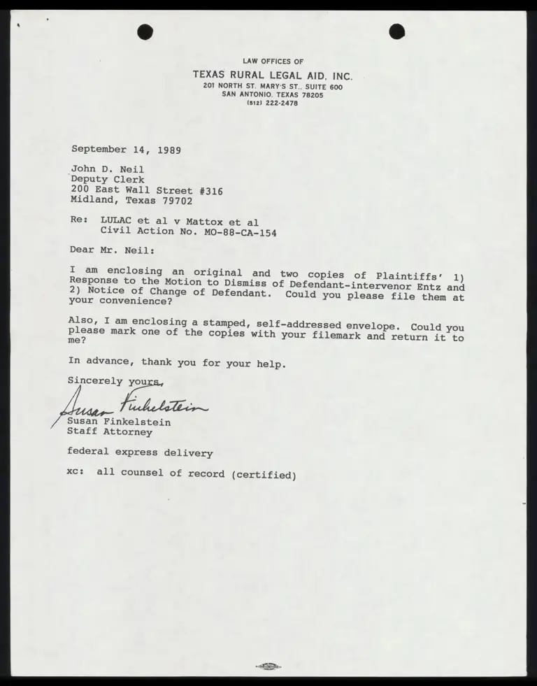 Notice of Change of Defendant; Plaintiffs' Response to Defendant-Intervenor Entz' Motion to Dismiss; Affidavit of John T. Garcia; Proposed Order preview