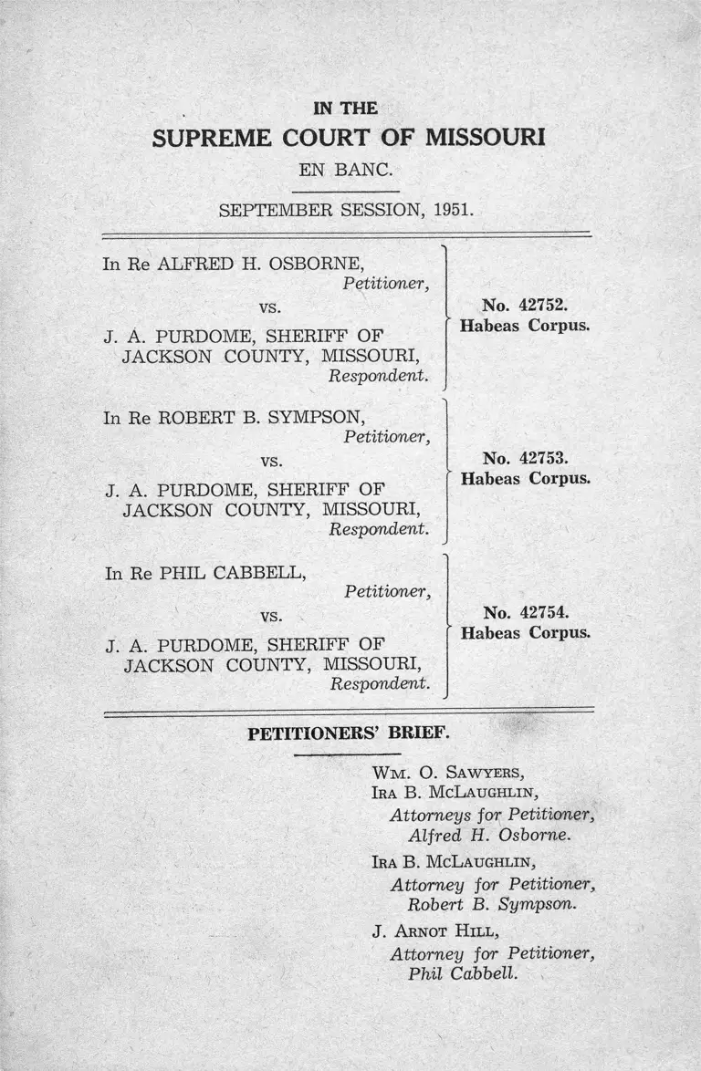 Osborne v. Purdome Petitioners' Brief preview