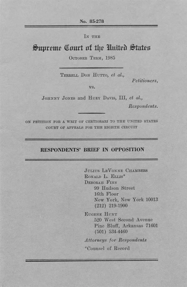 Hutto v. Jones Respondents' Brief in Opposition preview