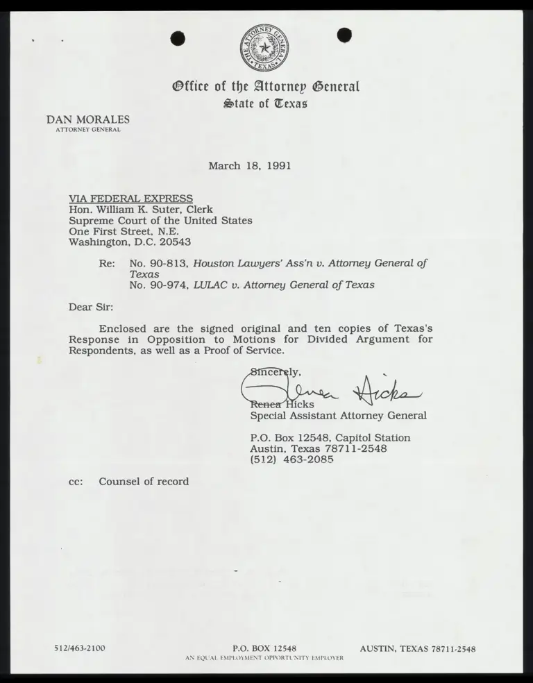 Texas's Response in Opposition to Motions for Divided Argument for Respondents preview