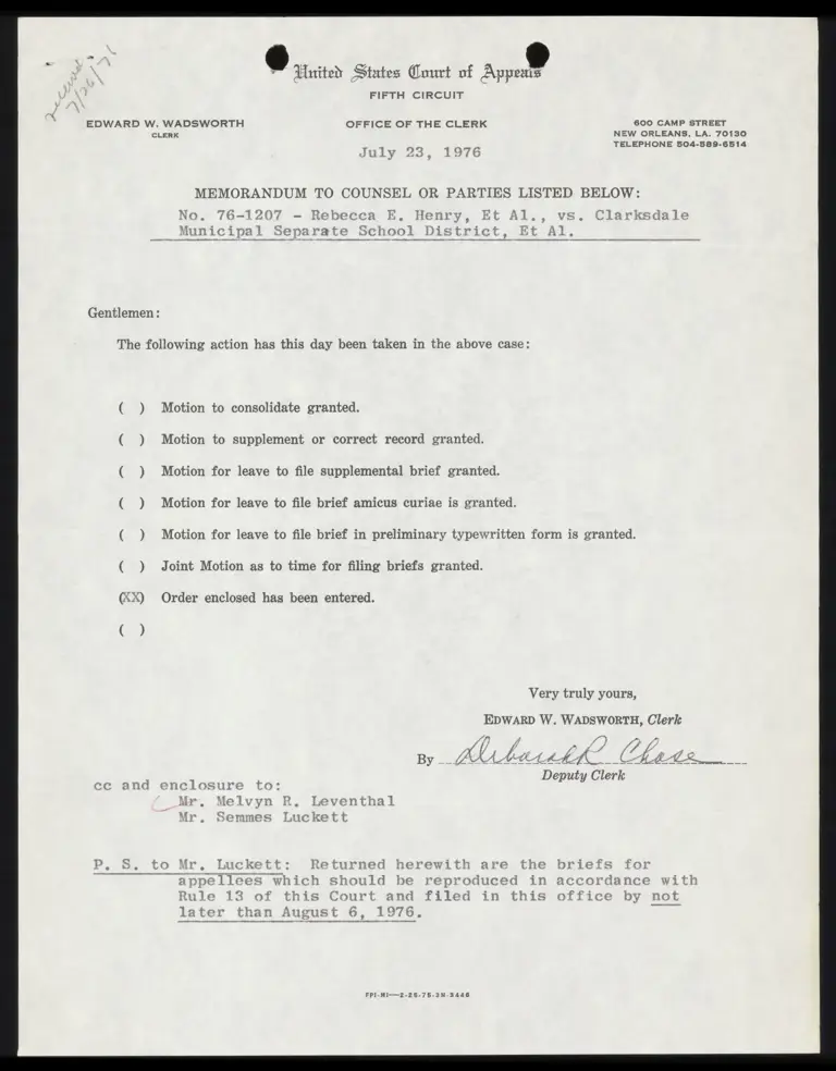 Order Denying Leave to File preview