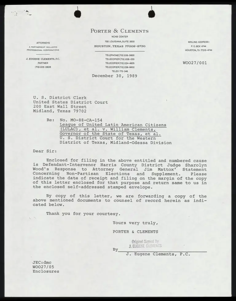 Defendant-Intervenor Judge Wood's Response to Mattox' Statement Concerning Non-Partisan Elections and Supplement preview