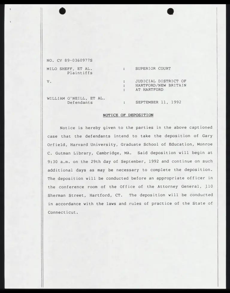 Notices of Depositions and Deposition Subpoenas preview