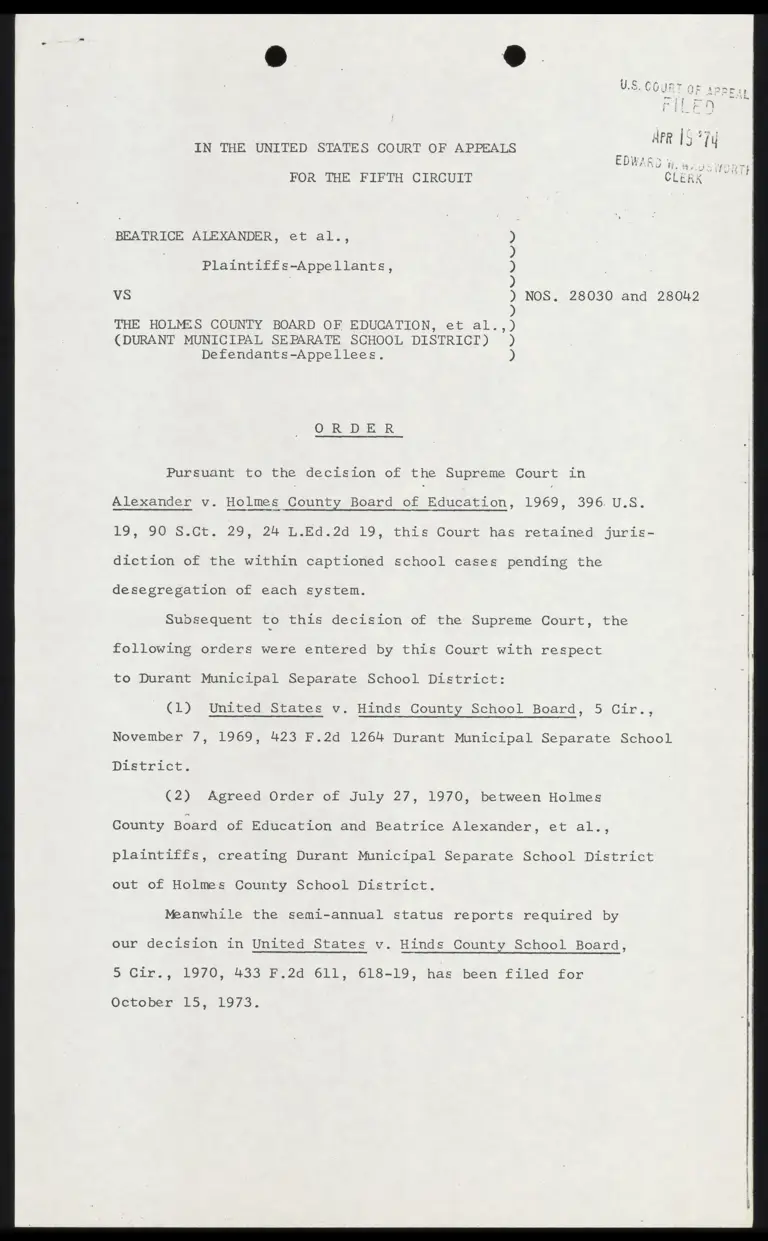 Order Transferring Durant School District Case preview