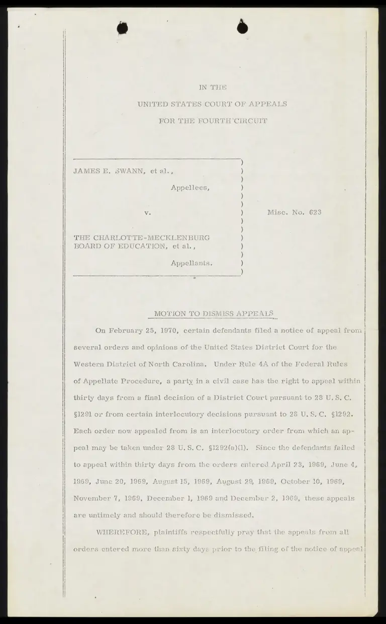 Motion to Dismiss Appeals preview