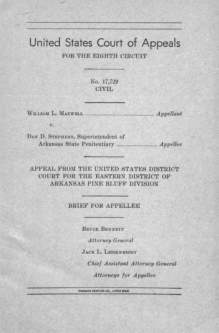 Maxwell v. Stephens Brief for Appellee preview