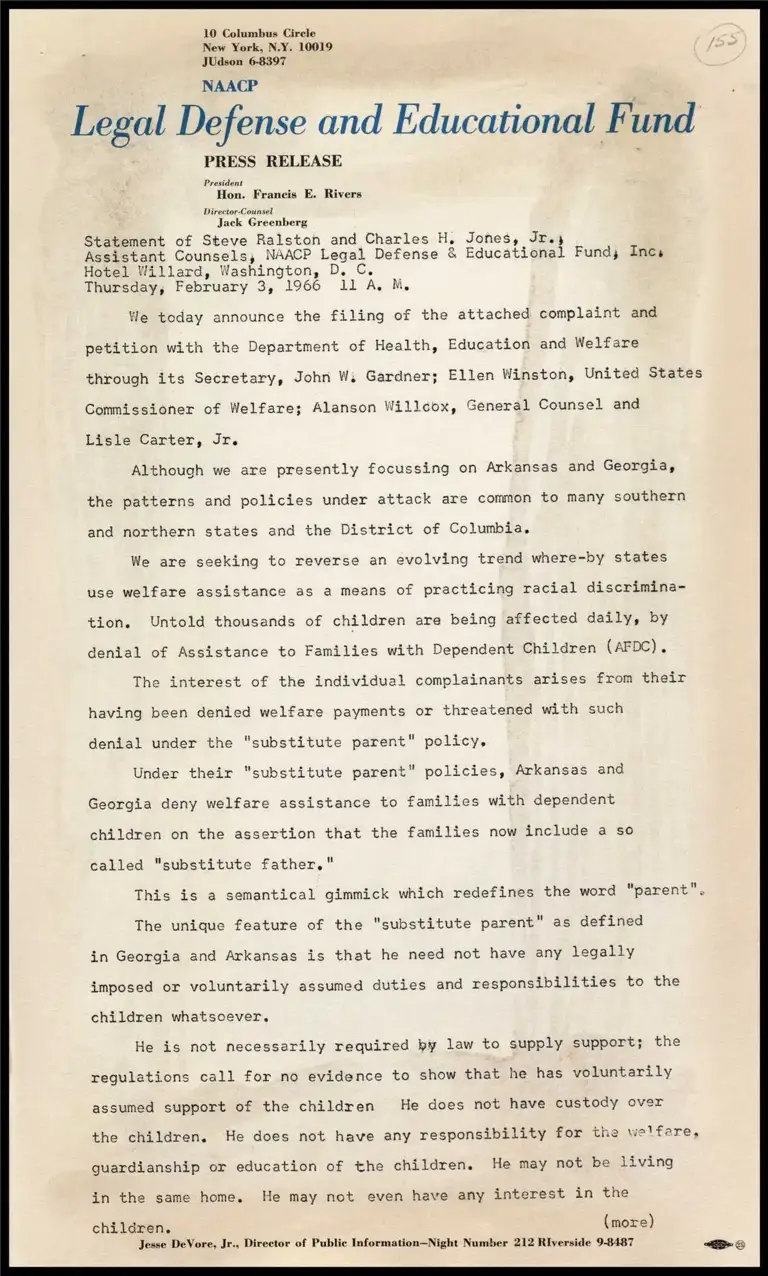Steve Ralston and Charles H. Jones Statement preview