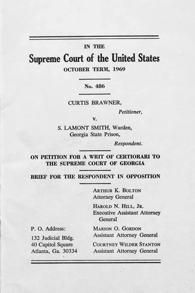 Brawner v. Smith Brief for the Respondent in Opposition preview
