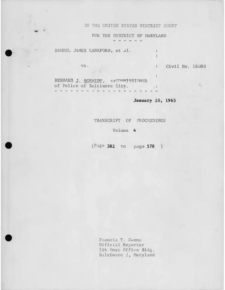 Lankford v. Schmidt Transcript of Proceedings Vol. 4 preview
