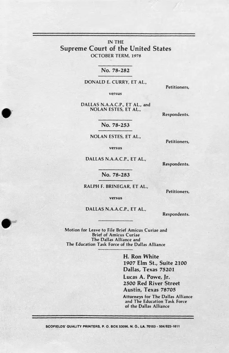 Curry v. Dallas NAACP Motion for Leave to File Brief Amicus Curiae preview