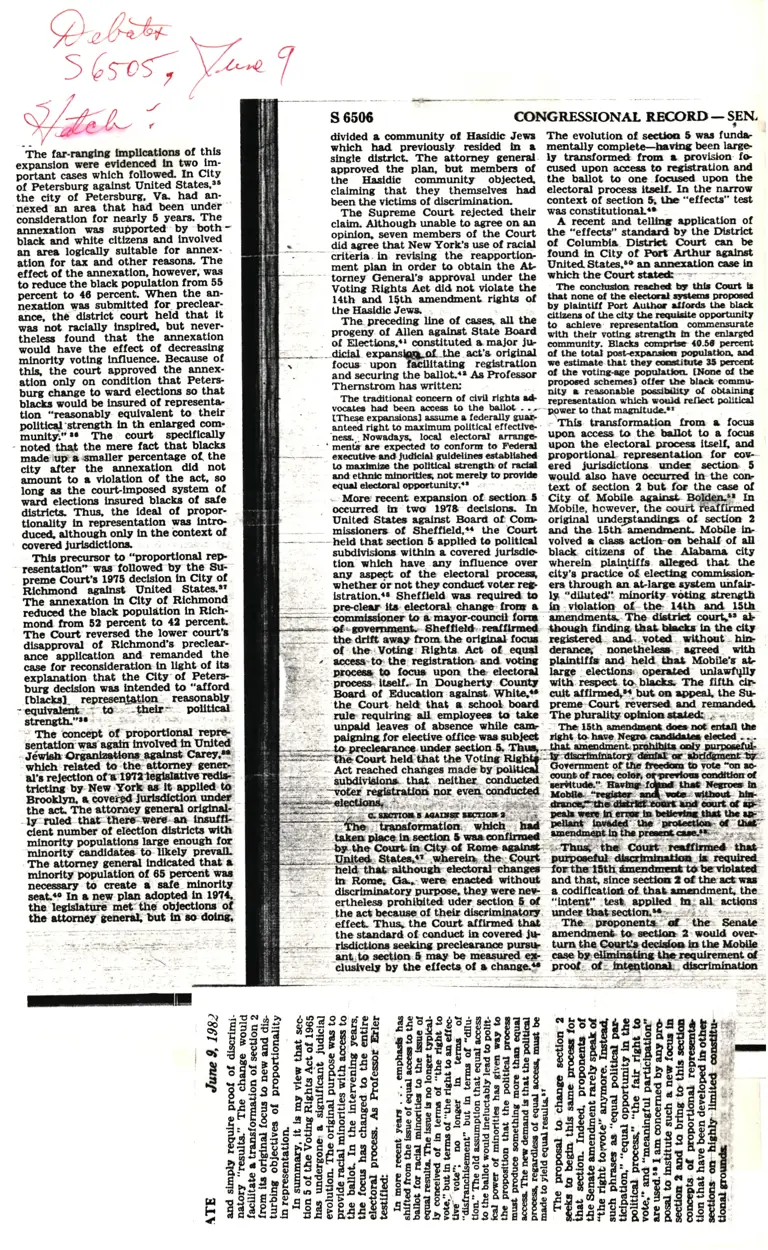 Legal Research on Congressional Record S6505 preview
