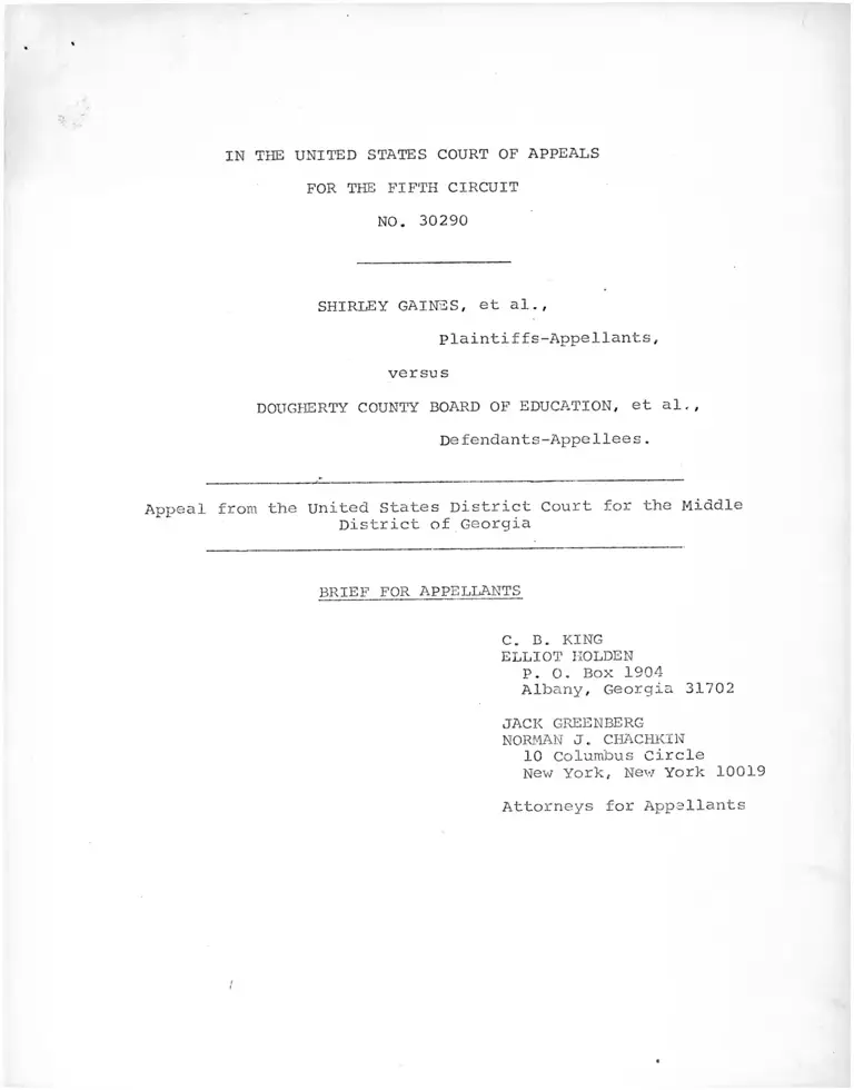 Gaines v. Dougherty County Board of Education Brief for Appellants preview